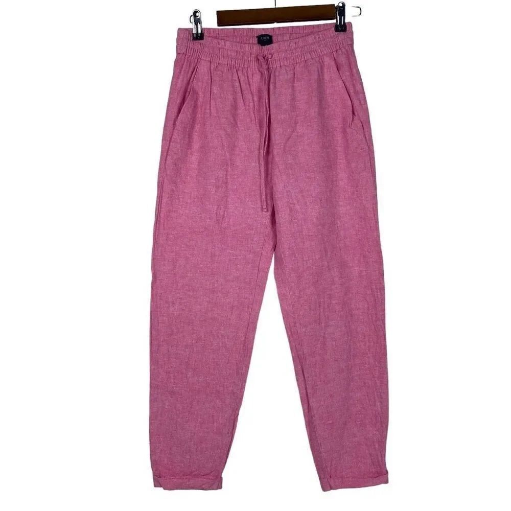 J. Crew Pink Linen Blend Cuffed Pants size 4